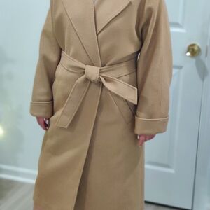 Stylish Tan Belted Coat